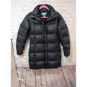 Columbia Omni-Shield Women's M Duck Down Puffer Coat Jacket Black Long